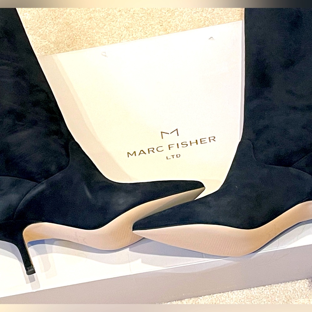 Black Suede Marc Fisher Tall Boots
